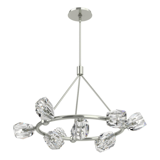 Hubbardton Forge 2023 Sterling Crystal Multi Gatsby 9-Light Ring Pendant