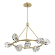 Hubbardton Forge 2023 Modern Brass Crystal Multi Gatsby 9-Light Ring Pendant
