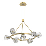Hubbardton Forge 2023 Modern Brass Crystal Multi Gatsby 9-Light Ring Pendant