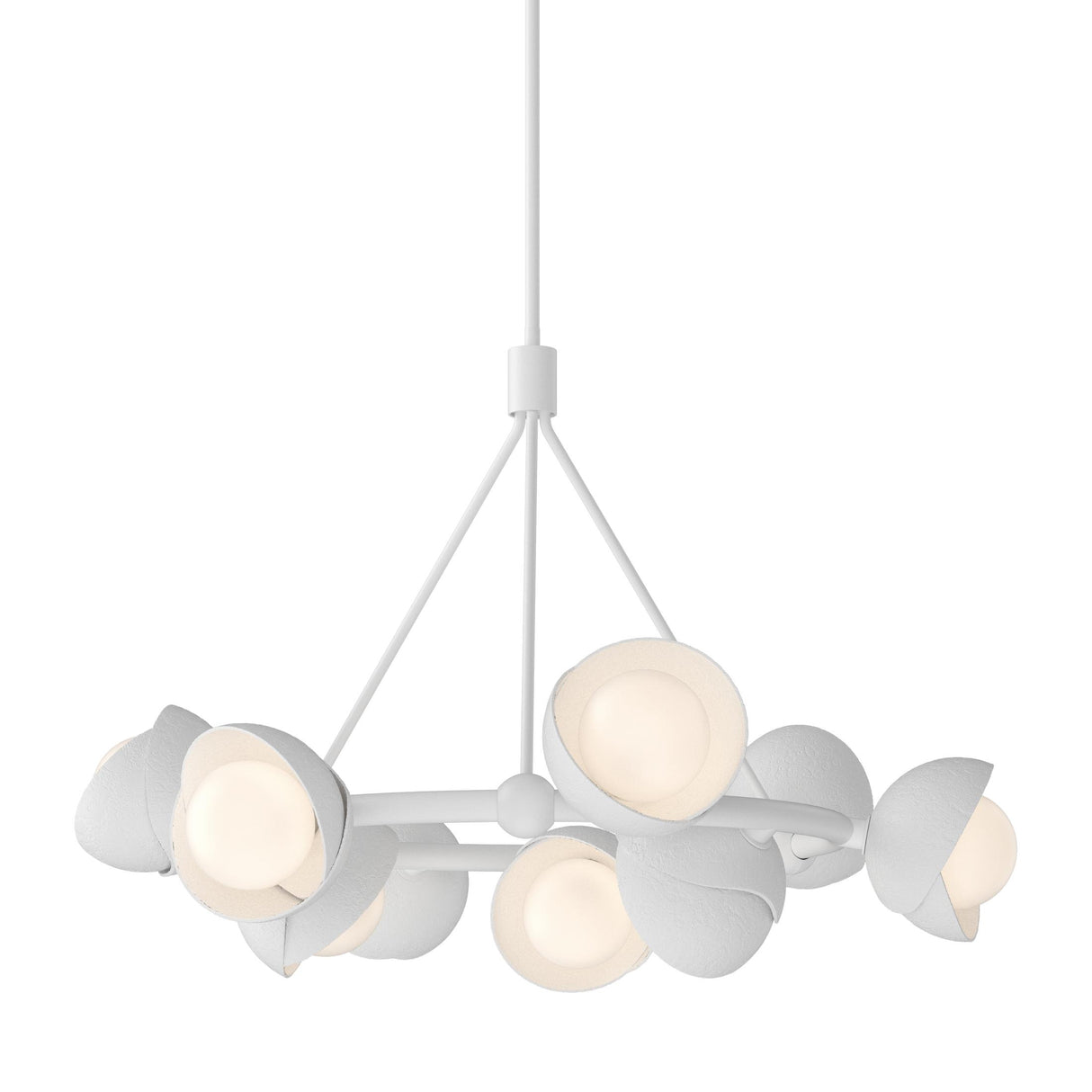 Hubbardton Forge 2023 White White Opal Glass (GG) Multi Brooklyn 9-Light Double Shade Ring Pendant