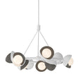 Hubbardton Forge 2023 White Dark Smoke Opal Glass (GG) Multi Brooklyn 9-Light Double Shade Ring Pendant