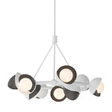 Hubbardton Forge 2023 White Oil Rubbed Bronze Opal Glass (GG) Multi Brooklyn 9-Light Double Shade Ring Pendant