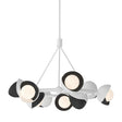Hubbardton Forge 2023 White Black Opal Glass (GG) Multi Brooklyn 9-Light Double Shade Ring Pendant