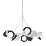 Hubbardton Forge 2023 White Black Opal Glass (GG) Multi Brooklyn 9-Light Double Shade Ring Pendant