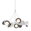Hubbardton Forge 2023 White Natural Iron Opal Glass (GG) Multi Brooklyn 9-Light Double Shade Ring Pendant