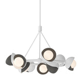 Hubbardton Forge 2023 White Natural Iron Opal Glass (GG) Multi Brooklyn 9-Light Double Shade Ring Pendant