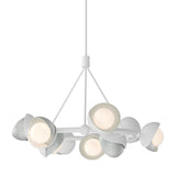 Hubbardton Forge 2023 White Vintage Platinum Opal Glass (GG) Multi Brooklyn 9-Light Double Shade Ring Pendant
