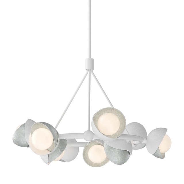 Hubbardton Forge 2023 White Vintage Platinum Opal Glass (GG) Multi Brooklyn 9-Light Double Shade Ring Pendant