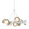 Hubbardton Forge 2023 White Soft Gold Opal Glass (GG) Multi Brooklyn 9-Light Double Shade Ring Pendant
