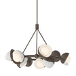 Hubbardton Forge 2023 Bronze White Opal Glass (GG) Multi Brooklyn 9-Light Double Shade Ring Pendant
