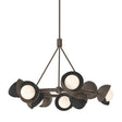 Hubbardton Forge 2023 Bronze Black Opal Glass (GG) Multi Brooklyn 9-Light Double Shade Ring Pendant