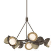 Hubbardton Forge 2023 Bronze Soft Gold Opal Glass (GG) Multi Brooklyn 9-Light Double Shade Ring Pendant