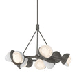 Hubbardton Forge 2023 Dark Smoke White Opal Glass (GG) Multi Brooklyn 9-Light Double Shade Ring Pendant