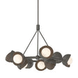 Hubbardton Forge 2023 Dark Smoke Bronze Opal Glass (GG) Multi Brooklyn 9-Light Double Shade Ring Pendant
