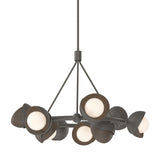 Hubbardton Forge 2023 Dark Smoke Bronze Opal Glass (GG) Multi Brooklyn 9-Light Double Shade Ring Pendant