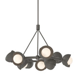 Hubbardton Forge 2023 Dark Smoke Dark Smoke Opal Glass (GG) Multi Brooklyn 9-Light Double Shade Ring Pendant