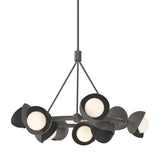 Hubbardton Forge 2023 Dark Smoke Black Opal Glass (GG) Multi Brooklyn 9-Light Double Shade Ring Pendant