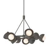 Hubbardton Forge 2023 Dark Smoke Oil Rubbed Bronze Opal Glass (GG) Multi Brooklyn 9-Light Double Shade Ring Pendant
