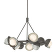 Hubbardton Forge 2023 Dark Smoke Sterling Opal Glass (GG) Multi Brooklyn 9-Light Double Shade Ring Pendant
