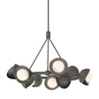 Hubbardton Forge 2023 Dark Smoke Ink Opal Glass (GG) Multi Brooklyn 9-Light Double Shade Ring Pendant