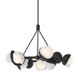 Hubbardton Forge 2023 Black White Opal Glass (GG) Multi Brooklyn 9-Light Double Shade Ring Pendant