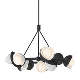 Hubbardton Forge 2023 Black White Opal Glass (GG) Multi Brooklyn 9-Light Double Shade Ring Pendant