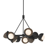 Hubbardton Forge 2023 Black Bronze Opal Glass (GG) Multi Brooklyn 9-Light Double Shade Ring Pendant