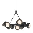 Hubbardton Forge 2023 Black Dark Smoke Opal Glass (GG) Multi Brooklyn 9-Light Double Shade Ring Pendant
