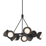 Hubbardton Forge 2023 Black Oil Rubbed Bronze Opal Glass (GG) Multi Brooklyn 9-Light Double Shade Ring Pendant