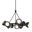 Hubbardton Forge 2023 Black Ink Opal Glass (GG) Multi Brooklyn 9-Light Double Shade Ring Pendant