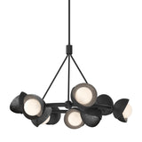 Hubbardton Forge 2023 Black Ink Opal Glass (GG) Multi Brooklyn 9-Light Double Shade Ring Pendant
