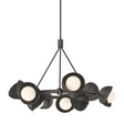 Hubbardton Forge 2023 Oil Rubbed Bronze Black Opal Glass (GG) Multi Brooklyn 9-Light Double Shade Ring Pendant