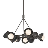 Hubbardton Forge 2023 Oil Rubbed Bronze Black Opal Glass (GG) Multi Brooklyn 9-Light Double Shade Ring Pendant