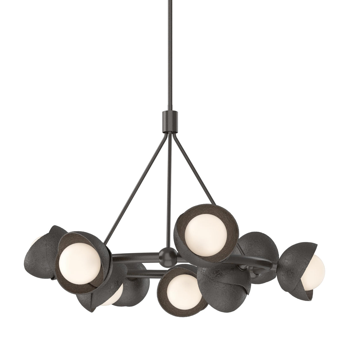 Hubbardton Forge 2023 Oil Rubbed Bronze Oil Rubbed Bronze Opal Glass (GG) Multi Brooklyn 9-Light Double Shade Ring Pendant