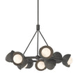 Hubbardton Forge 2023 Natural Iron Dark Smoke Opal Glass (GG) Multi Brooklyn 9-Light Double Shade Ring Pendant