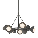 Hubbardton Forge 2023 Natural Iron Dark Smoke Opal Glass (GG) Multi Brooklyn 9-Light Double Shade Ring Pendant