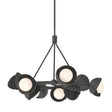 Hubbardton Forge 2023 Natural Iron Black Opal Glass (GG) Multi Brooklyn 9-Light Double Shade Ring Pendant