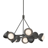 Hubbardton Forge 2023 Natural Iron Ink Opal Glass (GG) Multi Brooklyn 9-Light Double Shade Ring Pendant