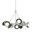 Hubbardton Forge 2023 Vintage Platinum Black Opal Glass (GG) Multi Brooklyn 9-Light Double Shade Ring Pendant