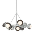 Hubbardton Forge 2023 Vintage Platinum Oil Rubbed Bronze Opal Glass (GG) Multi Brooklyn 9-Light Double Shade Ring Pendant