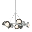 Hubbardton Forge 2023 Vintage Platinum Natural Iron Opal Glass (GG) Multi Brooklyn 9-Light Double Shade Ring Pendant