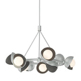 Hubbardton Forge 2023 Vintage Platinum Natural Iron Opal Glass (GG) Multi Brooklyn 9-Light Double Shade Ring Pendant