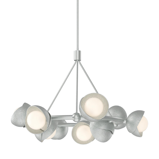 Hubbardton Forge 2023 Vintage Platinum Vintage Platinum Opal Glass (GG) Multi Brooklyn 9-Light Double Shade Ring Pendant