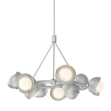 Hubbardton Forge 2023 Vintage Platinum Sterling Opal Glass (GG) Multi Brooklyn 9-Light Double Shade Ring Pendant