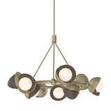 Hubbardton Forge 2023 Soft Gold Bronze Opal Glass (GG) Multi Brooklyn 9-Light Double Shade Ring Pendant