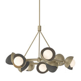 Hubbardton Forge 2023 Soft Gold Natural Iron Opal Glass (GG) Multi Brooklyn 9-Light Double Shade Ring Pendant