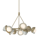 Hubbardton Forge 2023 Soft Gold Sterling Opal Glass (GG) Multi Brooklyn 9-Light Double Shade Ring Pendant