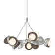 Hubbardton Forge 2023 Sterling Bronze Opal Glass (GG) Multi Brooklyn 9-Light Double Shade Ring Pendant
