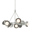 Hubbardton Forge 2023 Sterling Dark Smoke Opal Glass (GG) Multi Brooklyn 9-Light Double Shade Ring Pendant