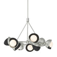 Hubbardton Forge 2023 Sterling Black Opal Glass (GG) Multi Brooklyn 9-Light Double Shade Ring Pendant
